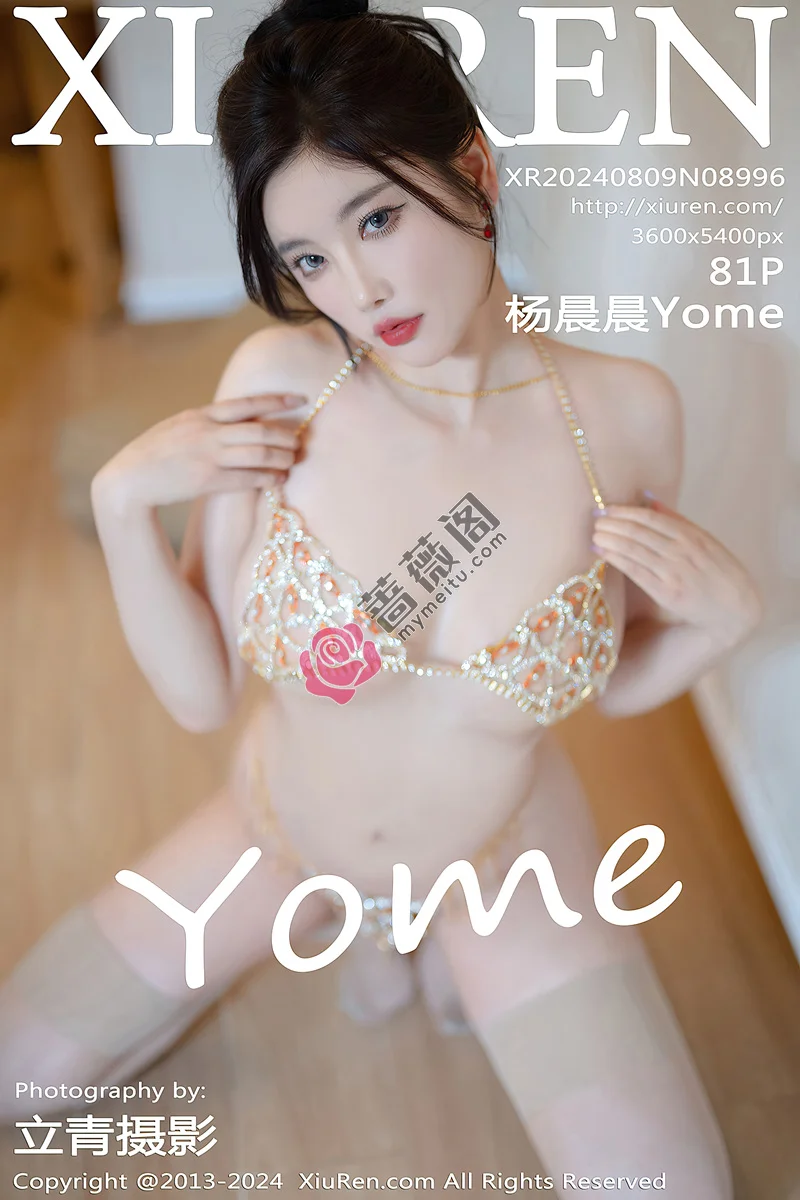 [XiuRen秀人网] NO.8996 女神杨晨晨Yome性感红色长旗袍配黑丝吊袜秀丰腴身材诱惑写真 - 蔷薇阁-蔷薇阁