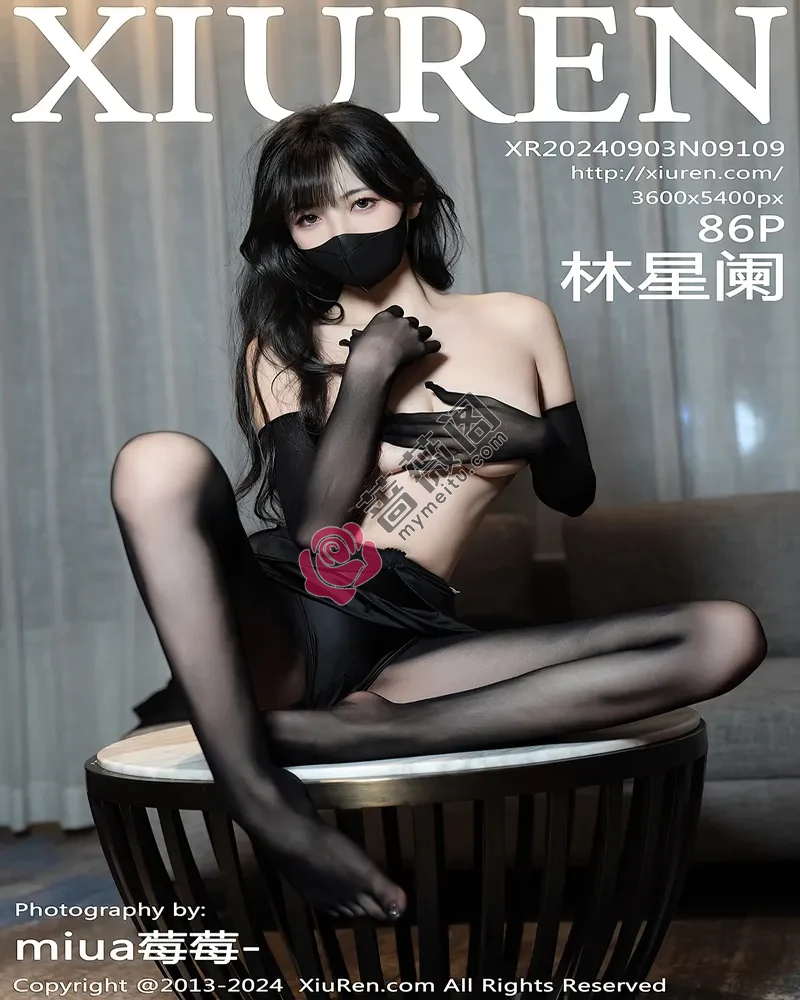 [XiuRen秀人网] NO.9109 模特林星阑性感黑色高叉连体衣配超薄黑丝秀曼妙身姿诱惑写真-蔷薇阁