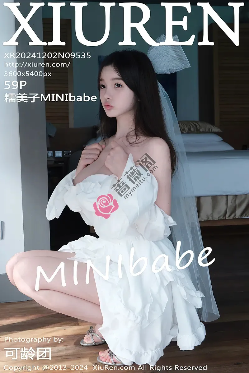 [XiuRen秀人网] NO.9535 模特糯美子MINIbabe性感白色婚纱配情趣内衣秀惹火身材诱惑写真-蔷薇阁