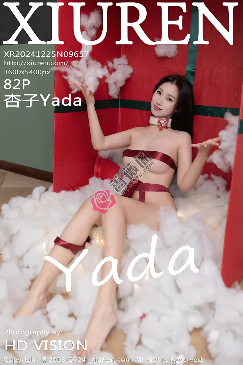 [XiuRen秀人网] NO.9657 模特杏子Yada圣诞礼物主题性感薄透白色吊带秀曼妙身姿诱惑写真 - 蔷薇阁-蔷薇阁