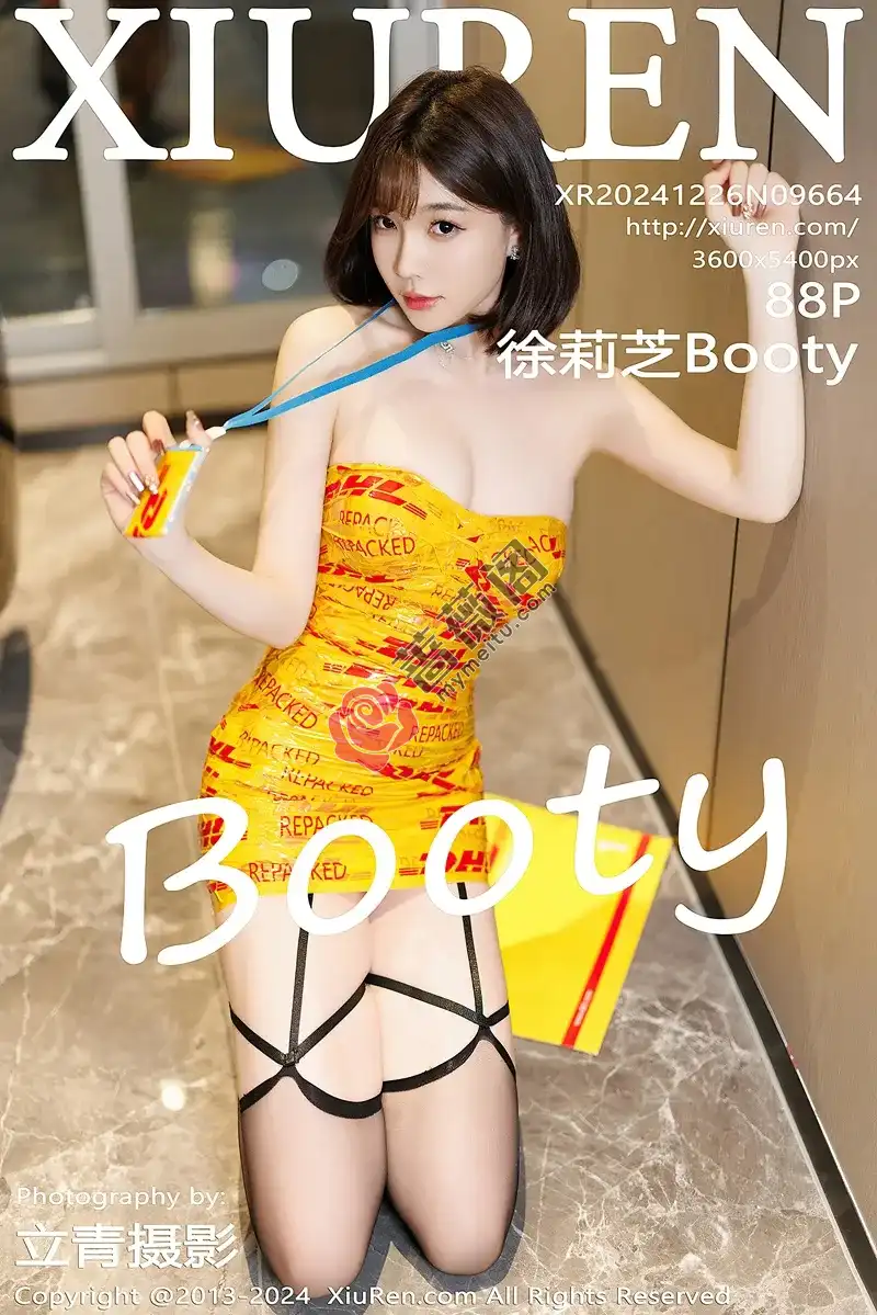 [XiuRen秀人网] NO.9664 女神徐莉芝Booty性感黄色胶布+黑色情趣内衣秀完美身材诱惑写真-蔷薇阁