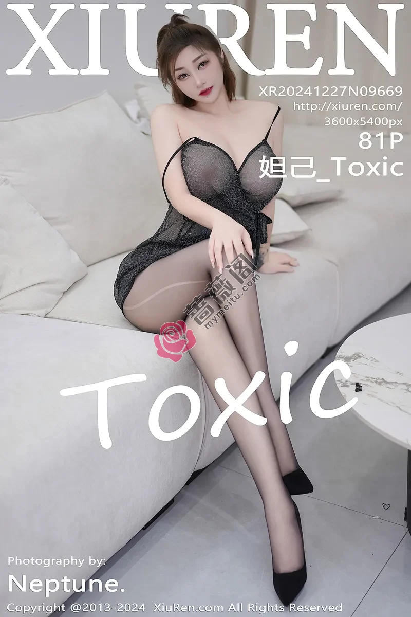 [XiuRen秀人网] NO.9669 女神妲己_Toxic黑色轻透情趣服饰配超薄黑丝秀丰腴美臀诱惑写真-蔷薇阁