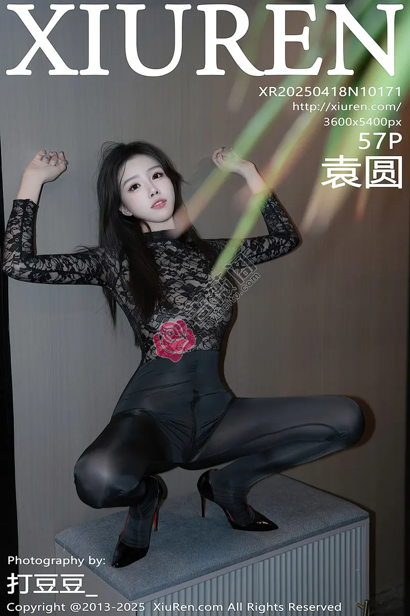 [XiuRen秀人网] NO.10171 模特袁圆性感黑色蕾丝服饰配黑丝连体衣秀曼妙身姿惹火诱惑写真-蔷薇阁