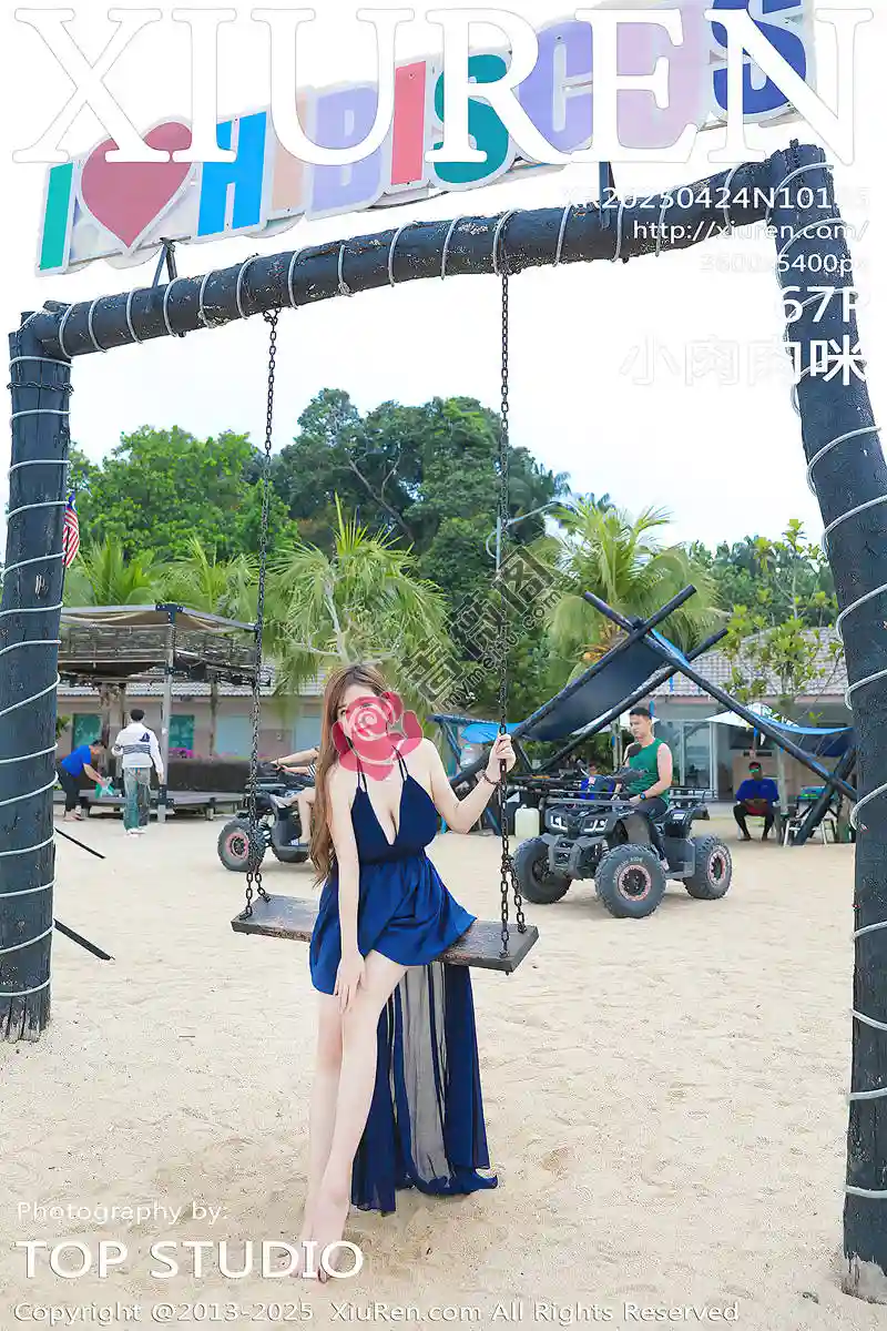 [XiuRen秀人网] NO.10195 模特小肉肉咪性感蓝色连衣裙露白色情趣内衣秀凹凸身材诱惑写真-蔷薇阁