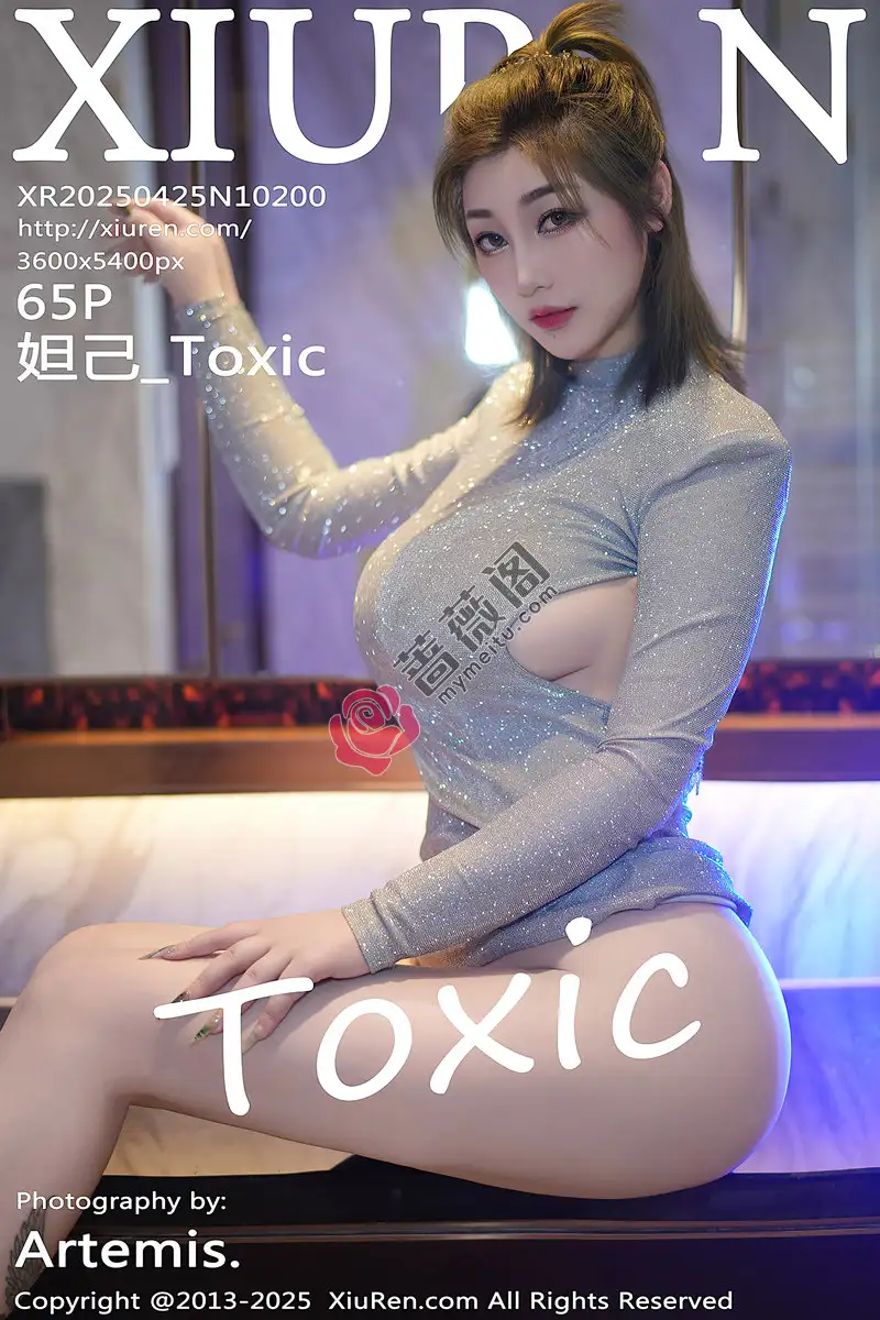[XiuRen秀人网] NO.10200 女神妲己_Toxic性感银色连衣短裙露白色情趣内衣秀翘臀诱惑写真-蔷薇阁