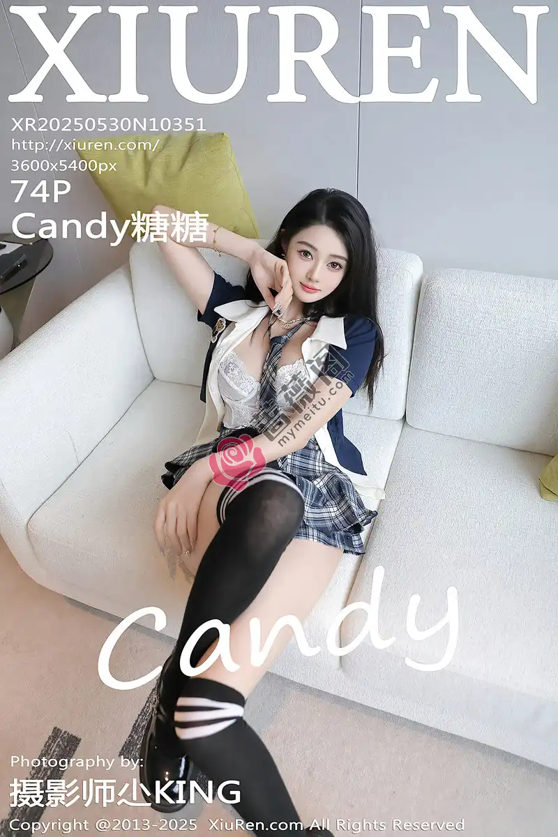 [XiuRen秀人网] NO.10351 模特Candy糖糖性感JK制服露白色内衣配黑丝袜秀丰腴身姿诱惑写真-蔷薇阁