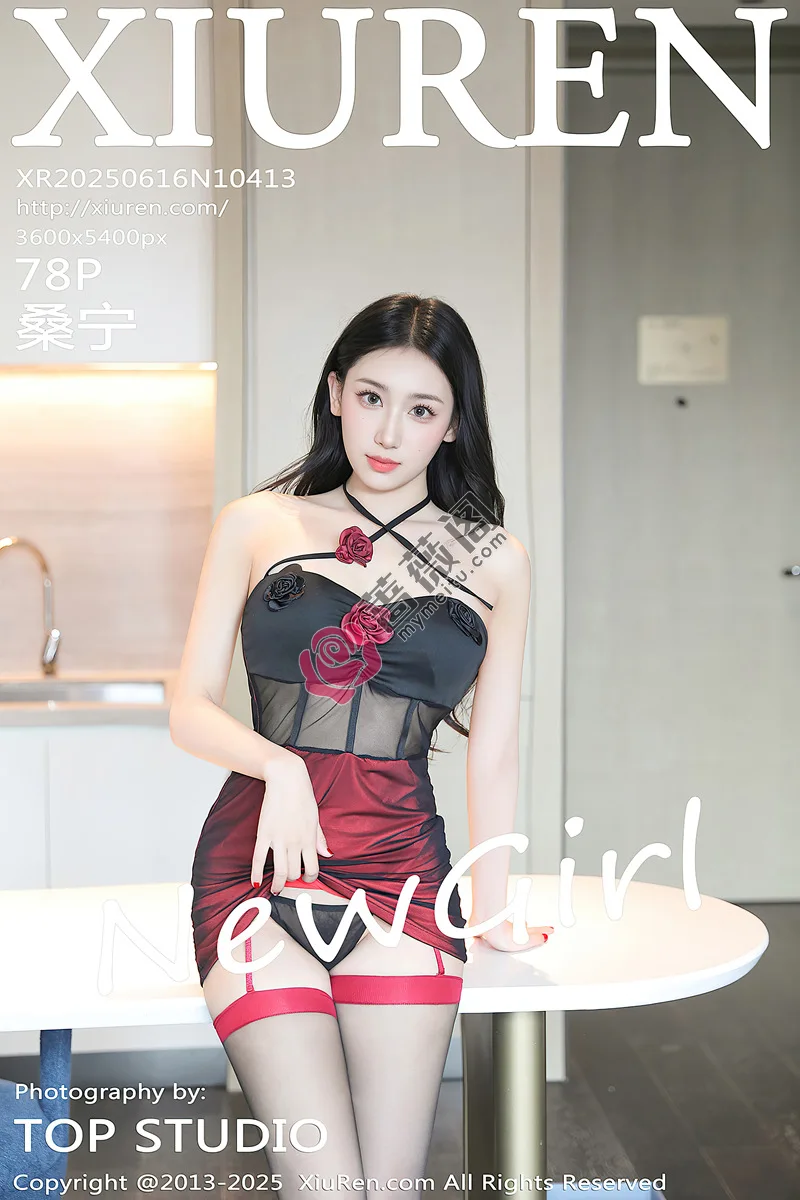 [XiuRen秀人网] NO.10413 新人模特桑宁性感黑红色连衣短裙配超薄黑丝秀曼妙身材诱惑写真 - 蔷薇阁-蔷薇阁