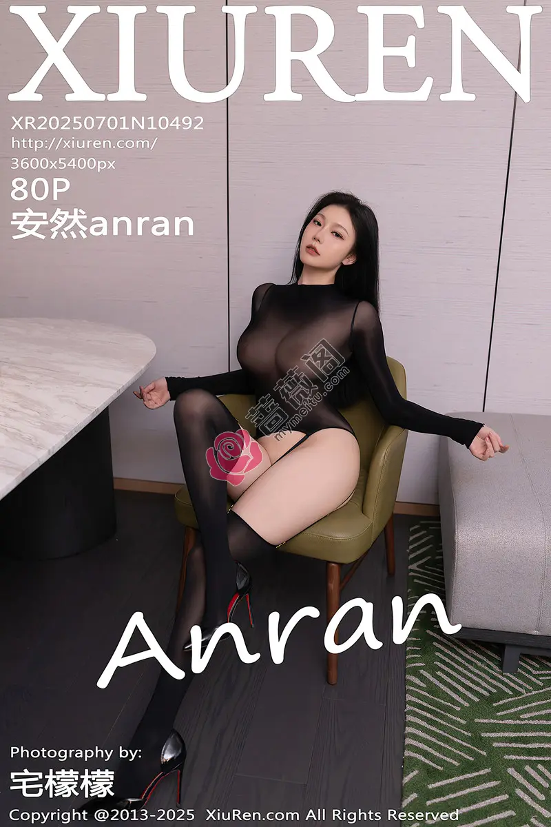 [XiuRen秀人网] NO.10492 模特安然anran性感黑色连体丝袜露黑色内衣秀柔美身段诱惑写真-蔷薇阁