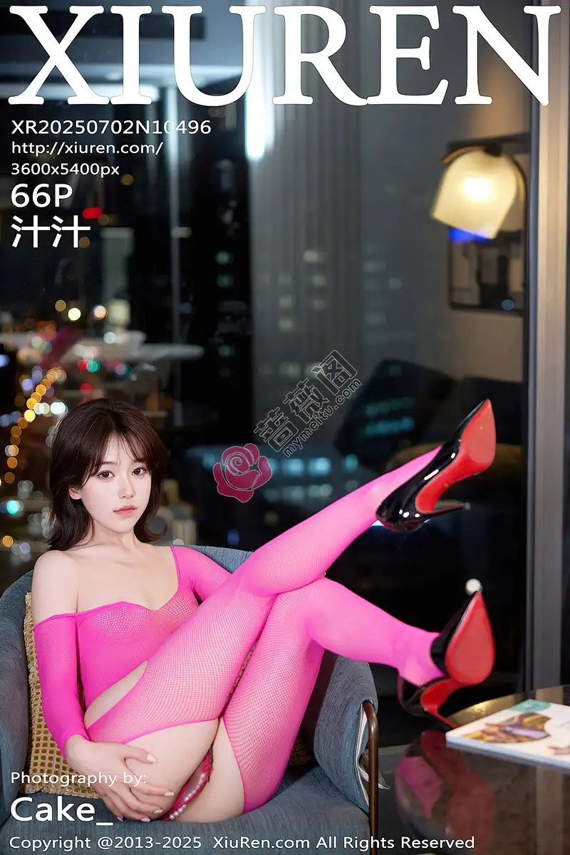 [XiuRen秀人网] NO.10496 模特汁汁性感玫红色连体渔网丝袜露情趣内衣秀惹火身材诱惑写真-蔷薇阁