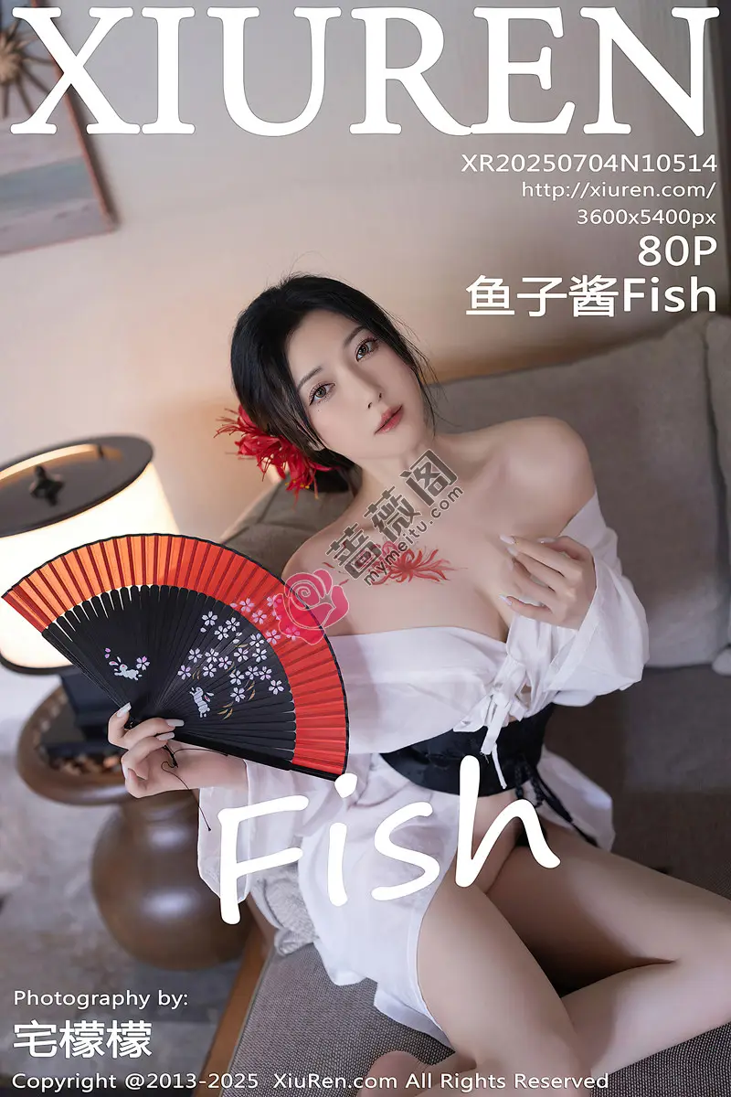[XiuRen秀人网] NO.10514 模特鱼子酱Fish性感白色薄透服饰配白色丝袜秀曼妙身材诱惑写真-蔷薇阁