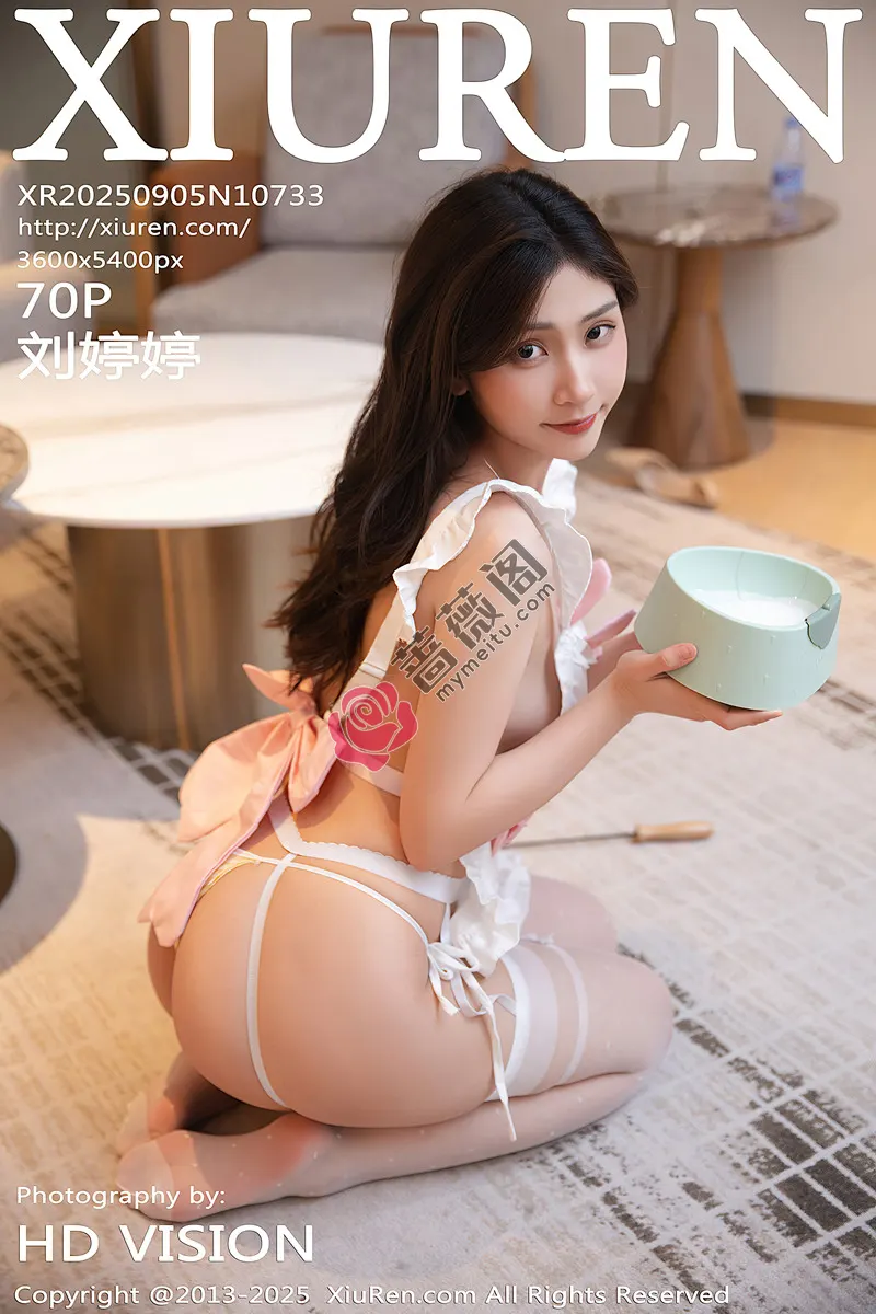 [XiuRen秀人网] NO.10733 模特刘婷婷性感猫咪情趣服饰配白丝吊袜秀极致美腿迷人诱惑写真-蔷薇阁