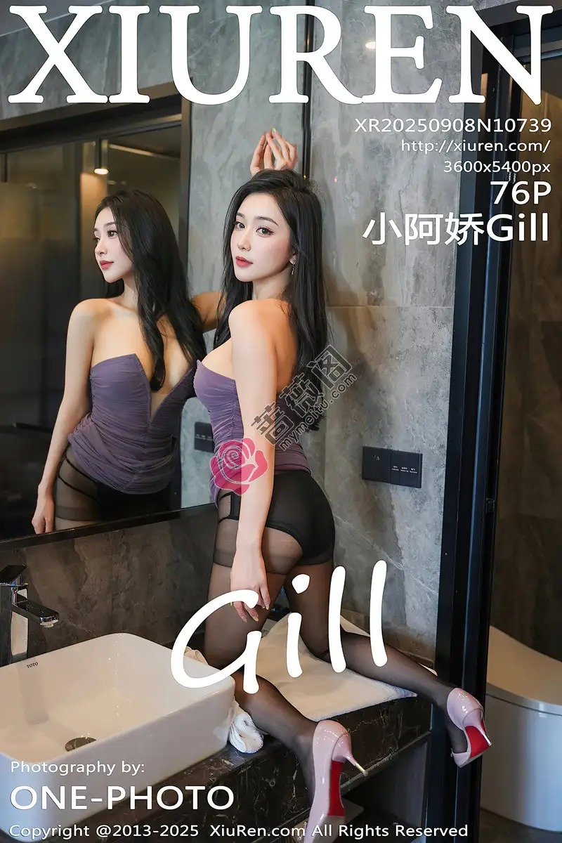 [XiuRen秀人网] NO.10739 模特小阿娇Gill性感紫色连衣短裙配超薄黑丝秀完美身材诱惑写真 - 蔷薇阁-蔷薇阁