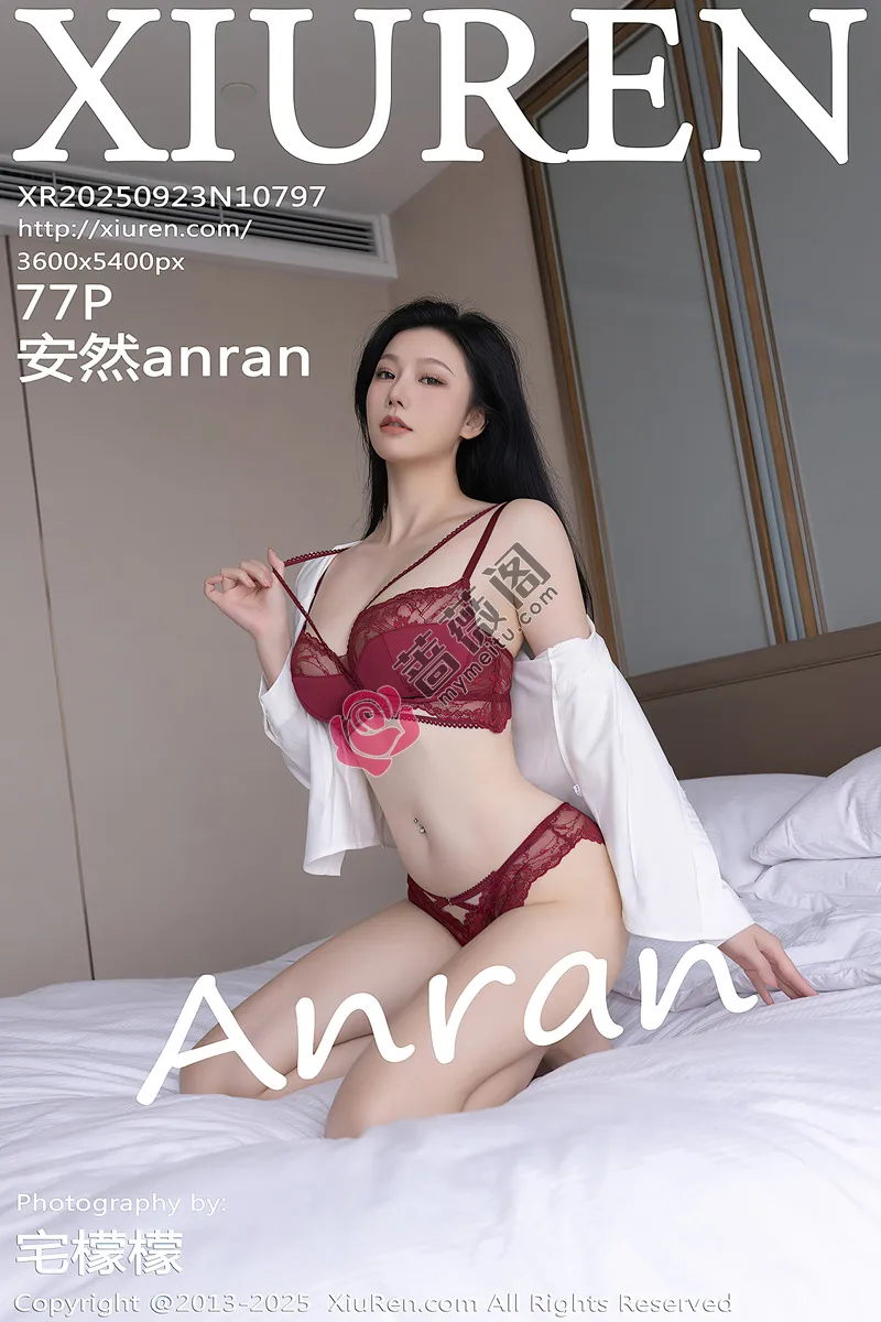 [XiuRen秀人网] NO.10797 模特安然anran性感白衬衫配红短裙露黑丝吊袜秀曼妙身姿诱惑写真-蔷薇阁