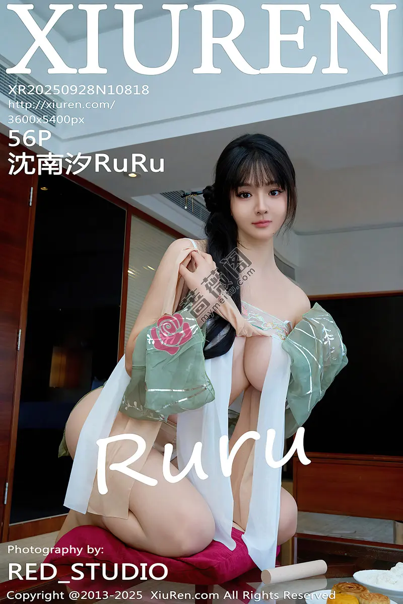 [XiuRen秀人网] NO.10818 新人模特沈南汐RuRu性感浅色古风服饰配超薄肉丝秀美腿诱惑写真-蔷薇阁