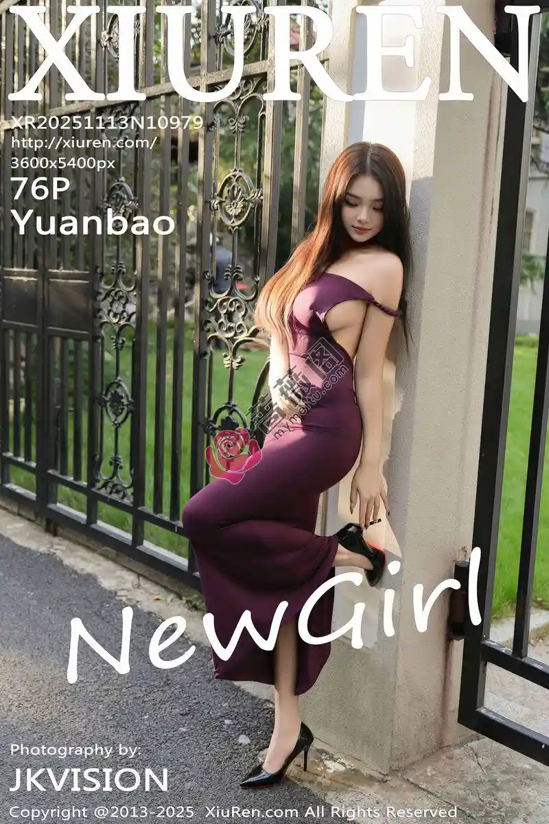 [XiuRen秀人网] NO.10979 新人模特Yuanbao性感紫色连衣裙露黑色情趣内衣秀丰满身材写真-蔷薇阁