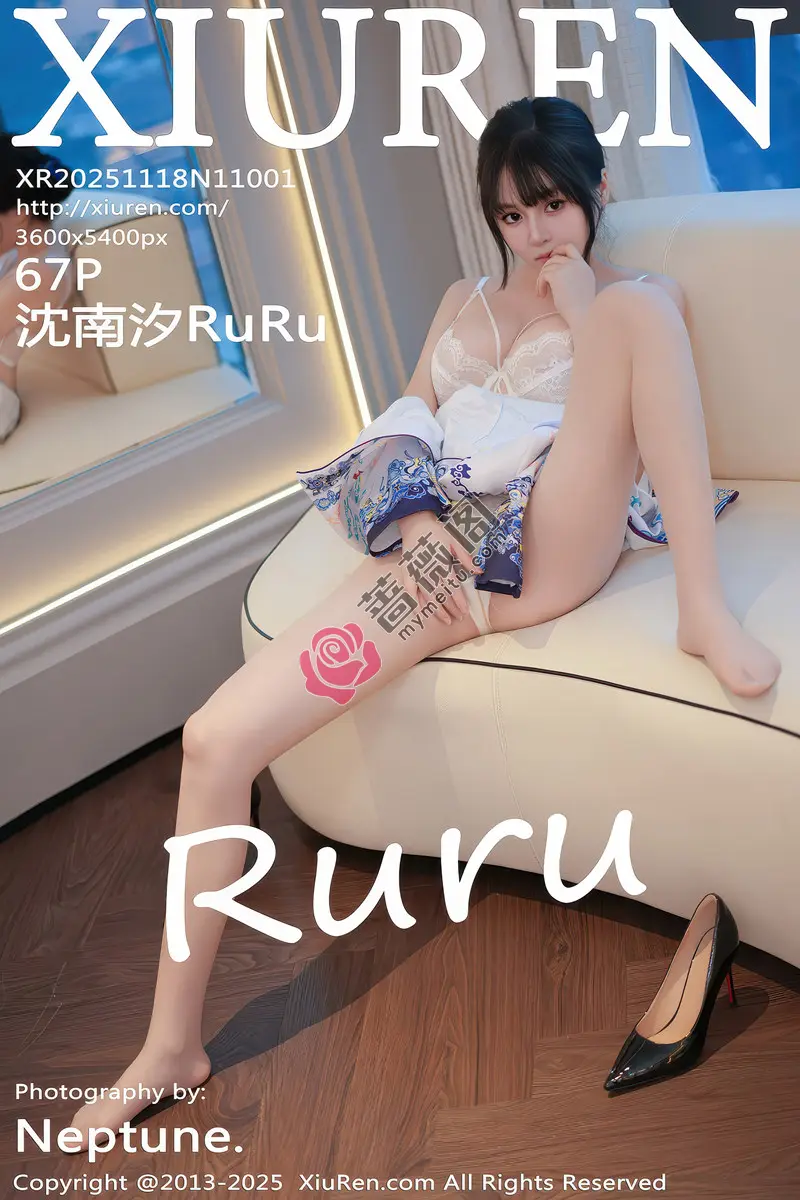 [XiuRen秀人网] NO.11001 模特沈南汐RuRu性感浅色旗袍露白色蕾丝内衣秀凹凸身材诱惑写真-蔷薇阁