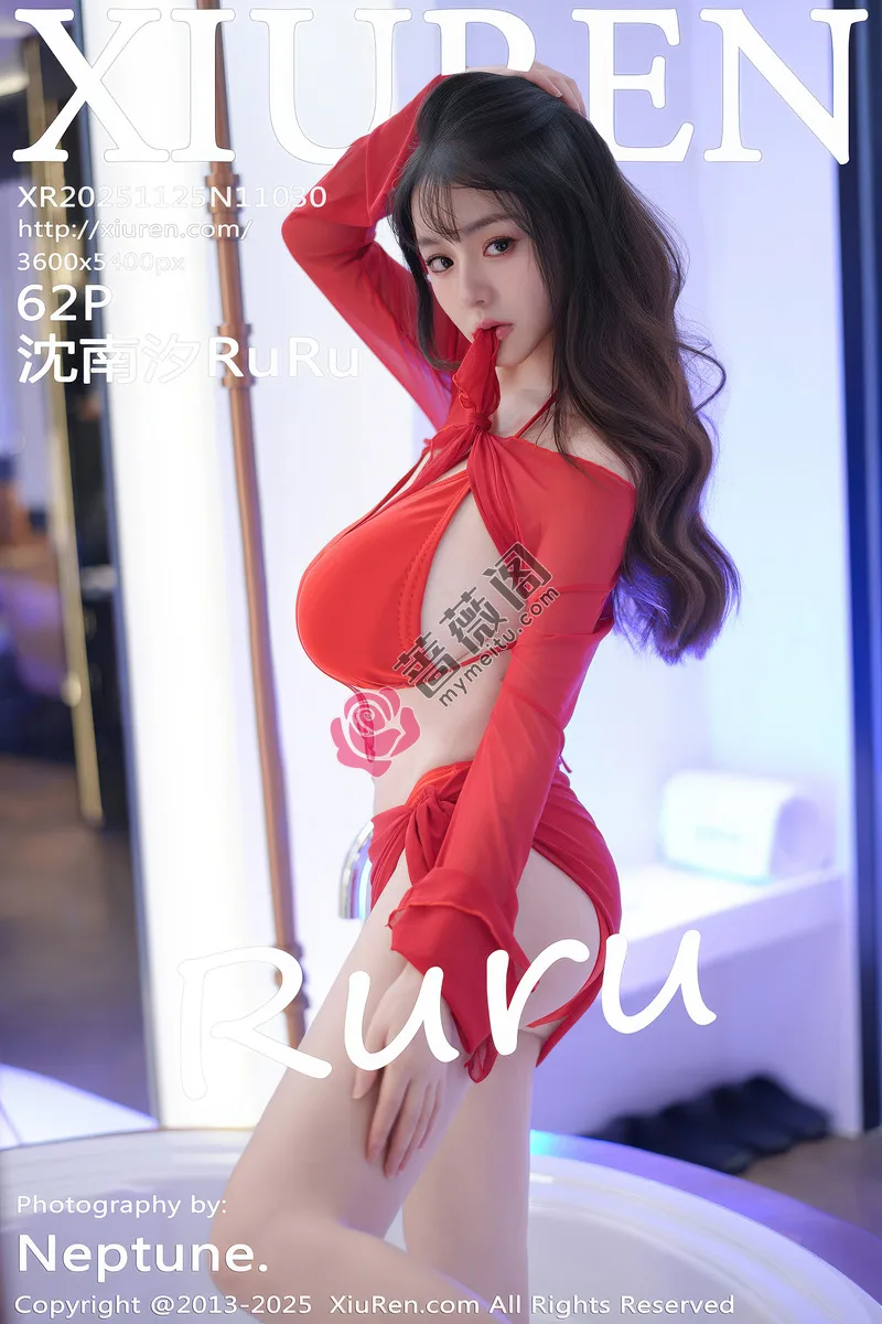 [XiuRen秀人网] NO.11030 模特沈南汐RuRu红色薄纱露性感红色比基尼秀凹凸身材诱惑写真-蔷薇阁