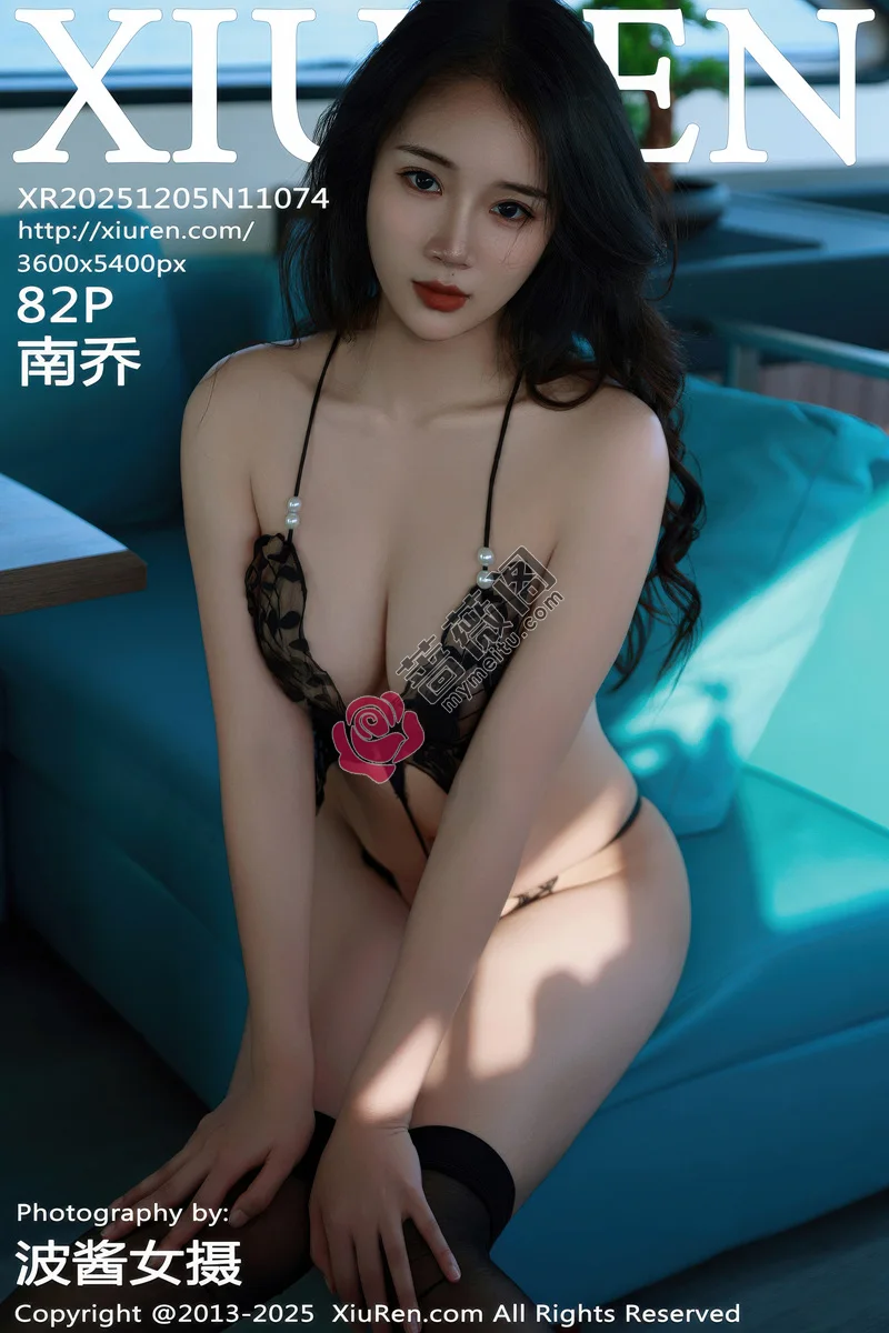 [XiuRen秀人网] NO.11074 模特南乔性感黑色连衣短裙露黑色情趣内衣秀惹火身材诱惑写真-蔷薇阁