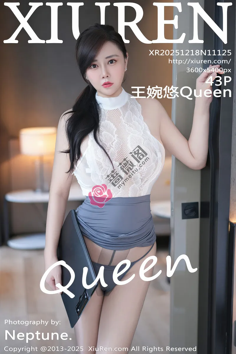 [XiuRen秀人网] NO.11125 模特王婉悠Queen性感灰色包臀裙配灰色丝袜秀丰腴身材诱惑写真-蔷薇阁