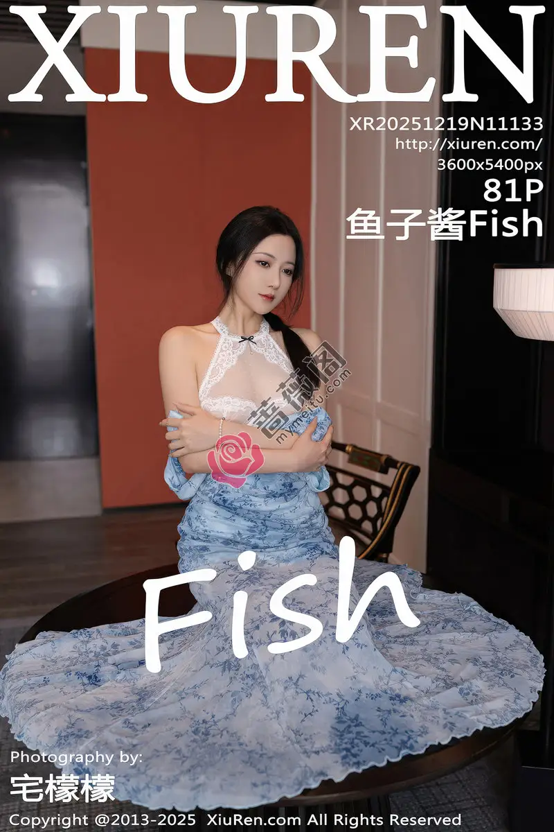 [XiuRen秀人网] NO.11133 模特鱼子酱Fish性感青瓷连衣裙露白色蕾丝内衣秀曼妙身姿诱惑写真-蔷薇阁