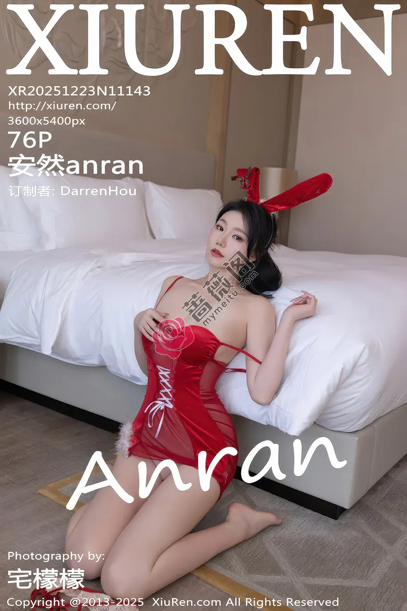[XiuRen秀人网] NO.11143 模特安然anran性感红色情趣服饰配超薄肉丝秀曼妙身姿诱惑写真-蔷薇阁