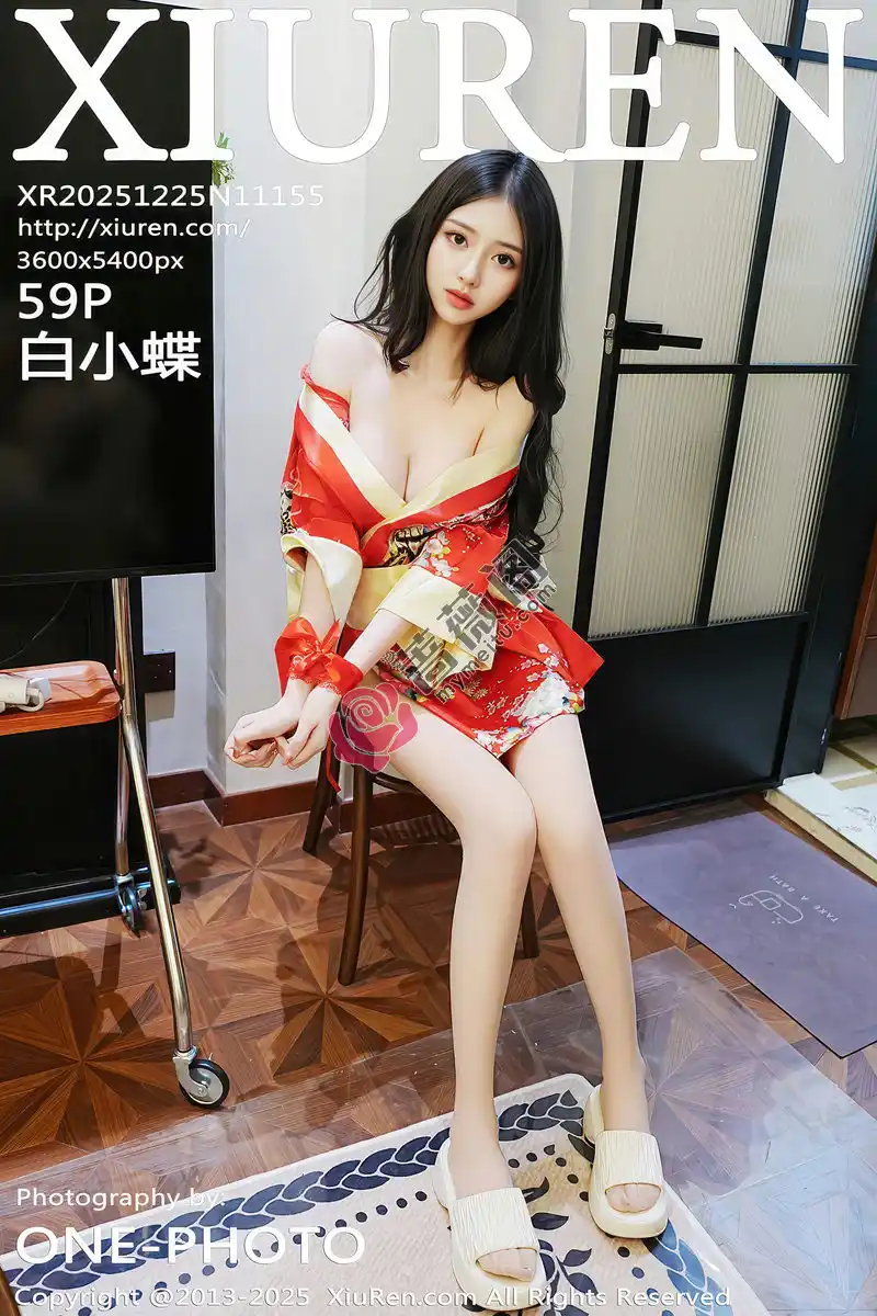 [XiuRen秀人网] NO.11155 模特白小蝶性感红色连衣短裙配超薄白丝秀完美曲线撩人诱惑写真-蔷薇阁