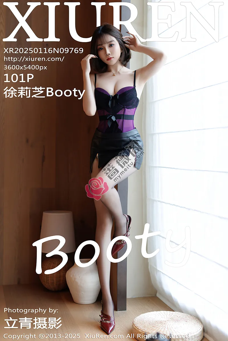 [XiuRen秀人网] NO.9769 女神徐莉芝Booty性感黑色情趣内衣配黑丝吊袜秀完美身材诱惑写真-蔷薇阁