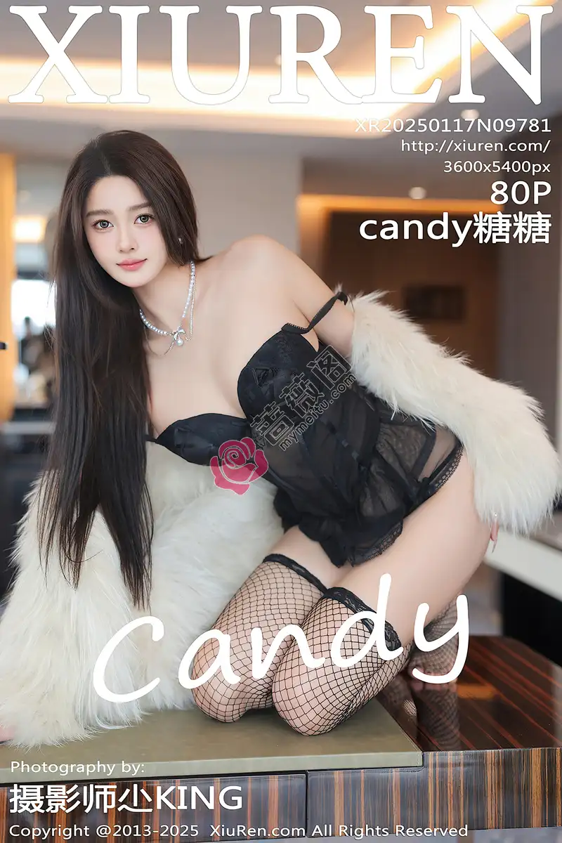[XiuRen秀人网] NO.9781 模特Candy糖糖性感黑色情趣内衣配黑丝网袜秀完美身材诱惑写真-蔷薇阁