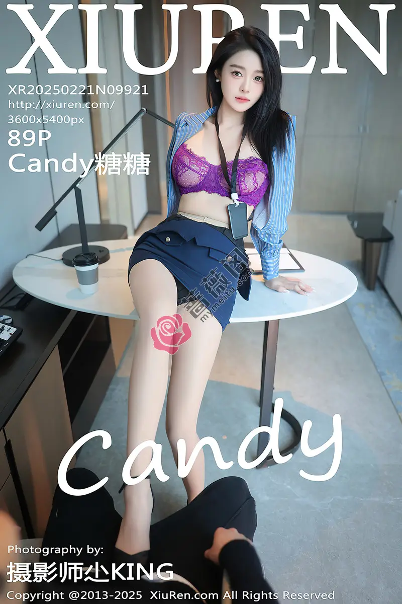 [XiuRen秀人网] NO.9921 模特Candy糖糖性感红色蕾丝内衣配超薄肉丝秀丰腴身材诱惑写真-蔷薇阁