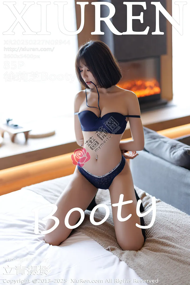 [XiuRen秀人网] NO.9944 女神徐莉芝Booty性感格子短裙露蓝色内衣配黑丝袜秀美腿诱惑写真-蔷薇阁