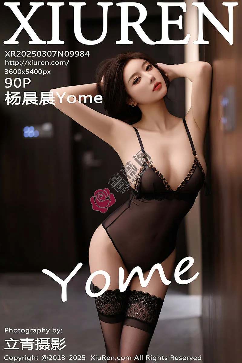 [XiuRen秀人网] NO.9984 女神杨晨晨Yome性感黑色情趣内衣配黑丝袜秀丰腴身材诱惑写真-蔷薇阁