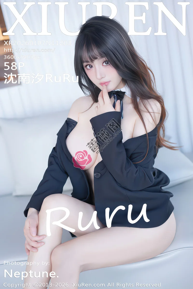 [XiuRen秀人网] NO.11203 模特沈南汐RuRu性感黑色西服配开档黑丝秀凹凸身材完美诱惑写真-蔷薇阁