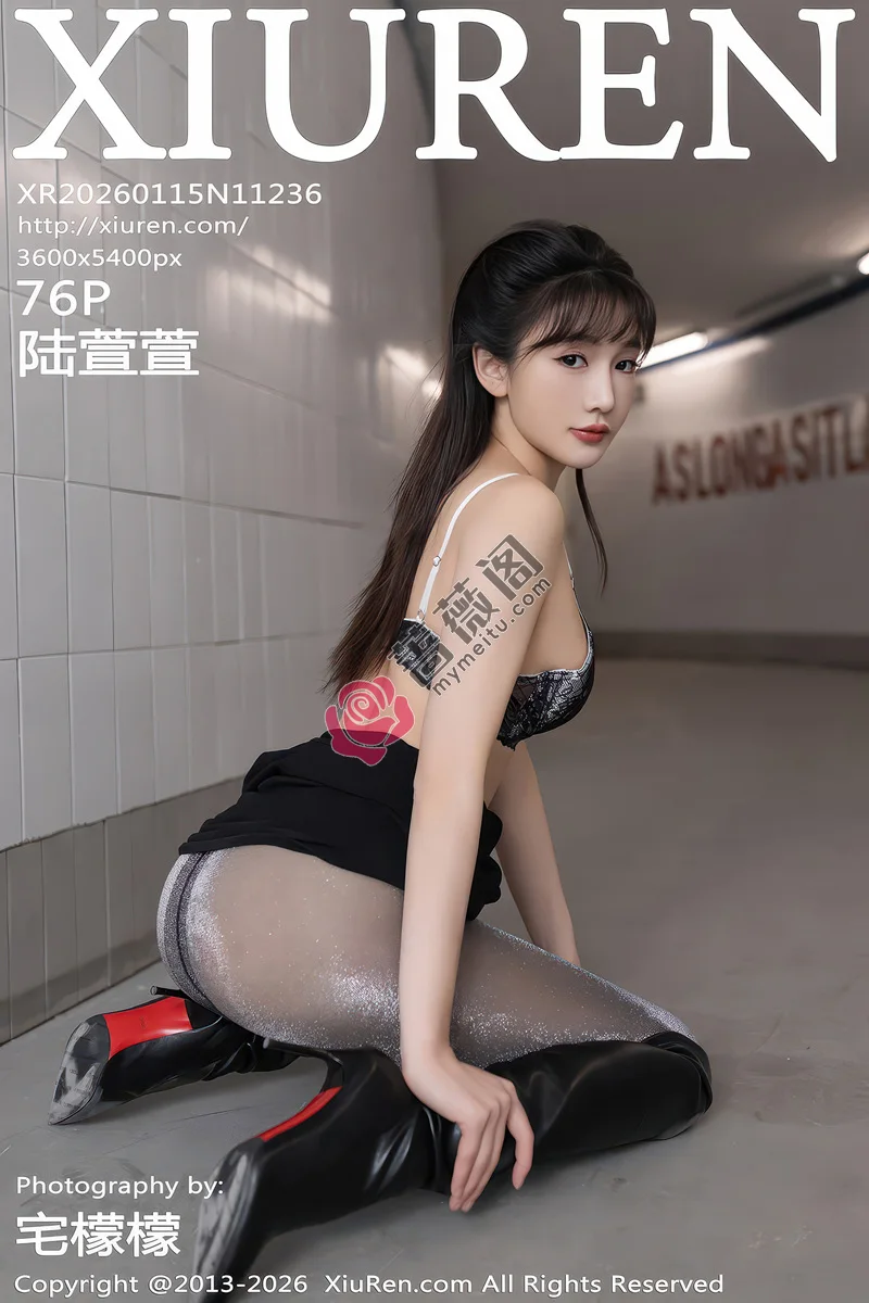 [XiuRen秀人网] NO.11236 模特陆萱萱性感黑色连衣短裙配超薄黑丝秀柔美身姿迷人诱惑写真-蔷薇阁