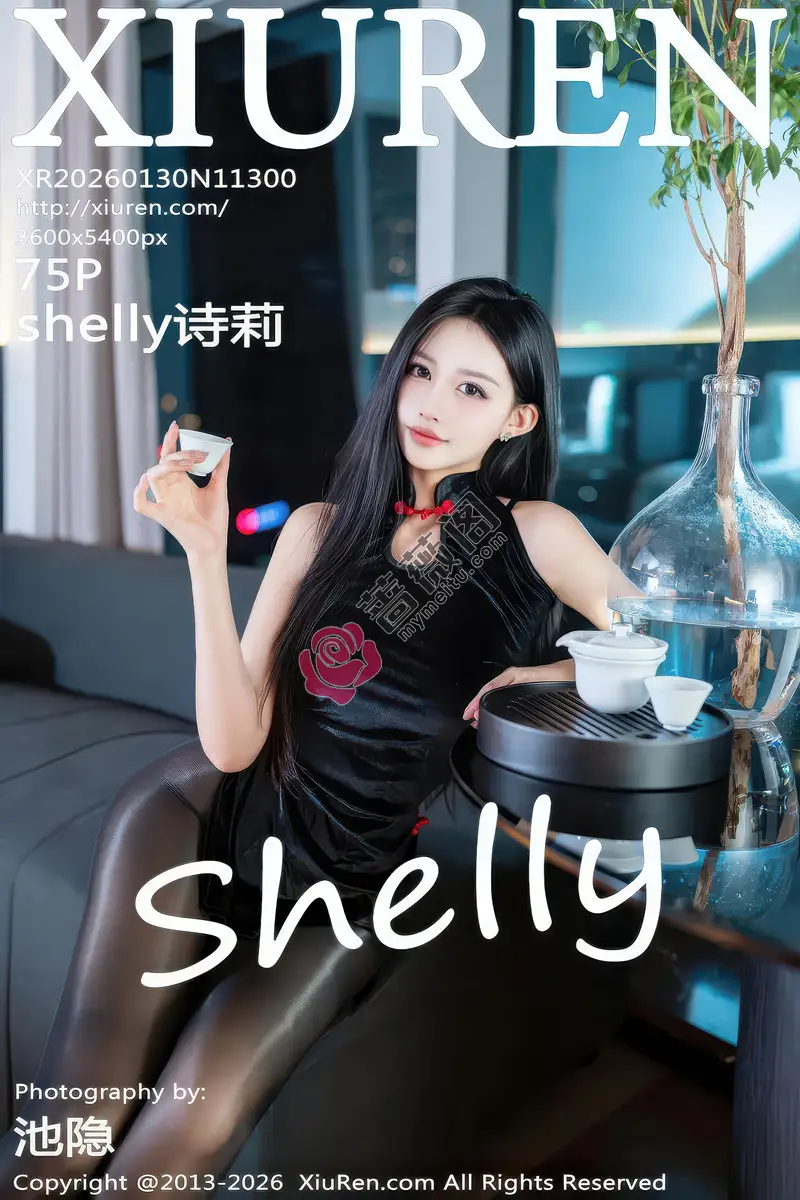 [XiuRen秀人网] NO.11300 模特shelly诗莉性感黑色情趣内衣配超薄黑丝秀曼妙身姿诱惑写真 - 蔷薇阁-蔷薇阁
