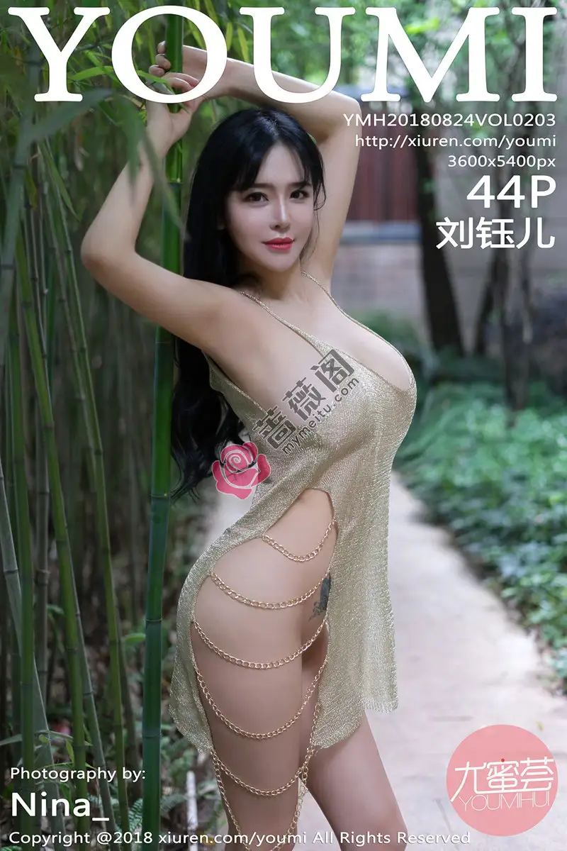 [YouMi尤蜜荟] Vol.203 女神刘钰儿私房全裸上身豪乳遮点无内灰丝裤袜惹火诱惑写真-蔷薇阁