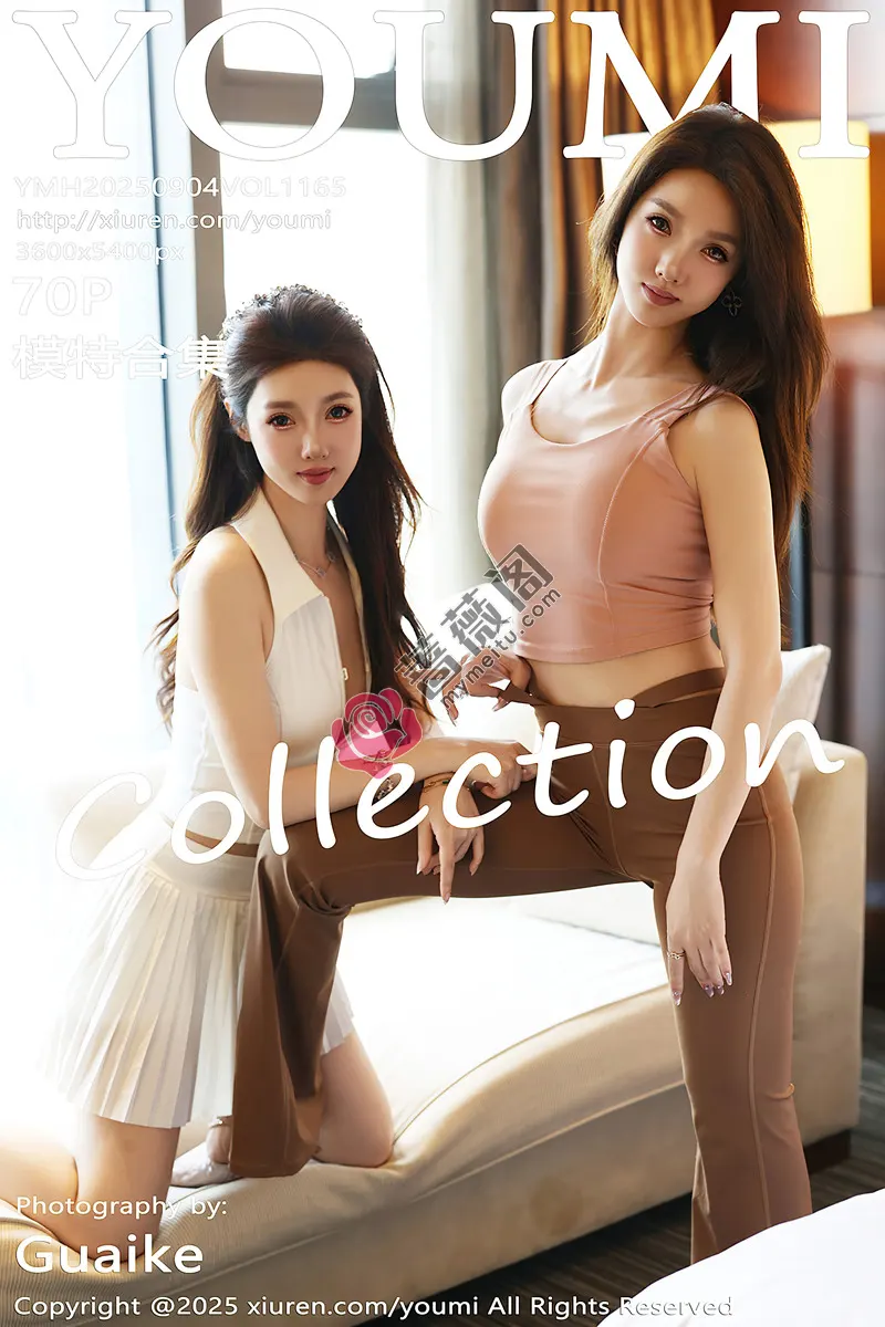 [YouMi尤蜜荟] Vol.1165 模特桃桃·夭夭twins性感姐妹花白色分体短裙秀完美身材诱惑写真-蔷薇阁