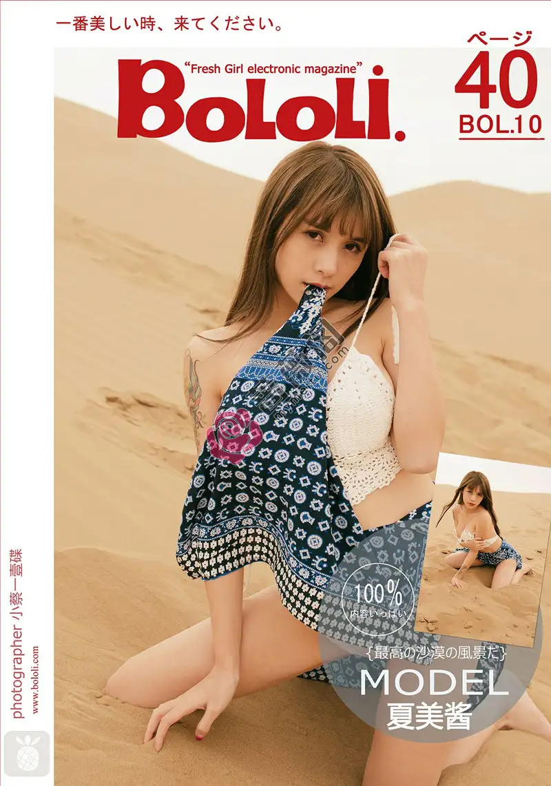 [BoLoLi波萝社] Bol.010 嫩模夏美酱沙漠旅拍性感内衣傲人美胸写真 - 蔷薇阁-蔷薇阁