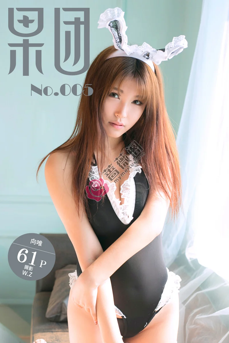 [Girlt果团网] No.005 嫩模向唯居家薄纱情趣内衣+清纯黑丝兔女郎私房诱惑写真-蔷薇阁