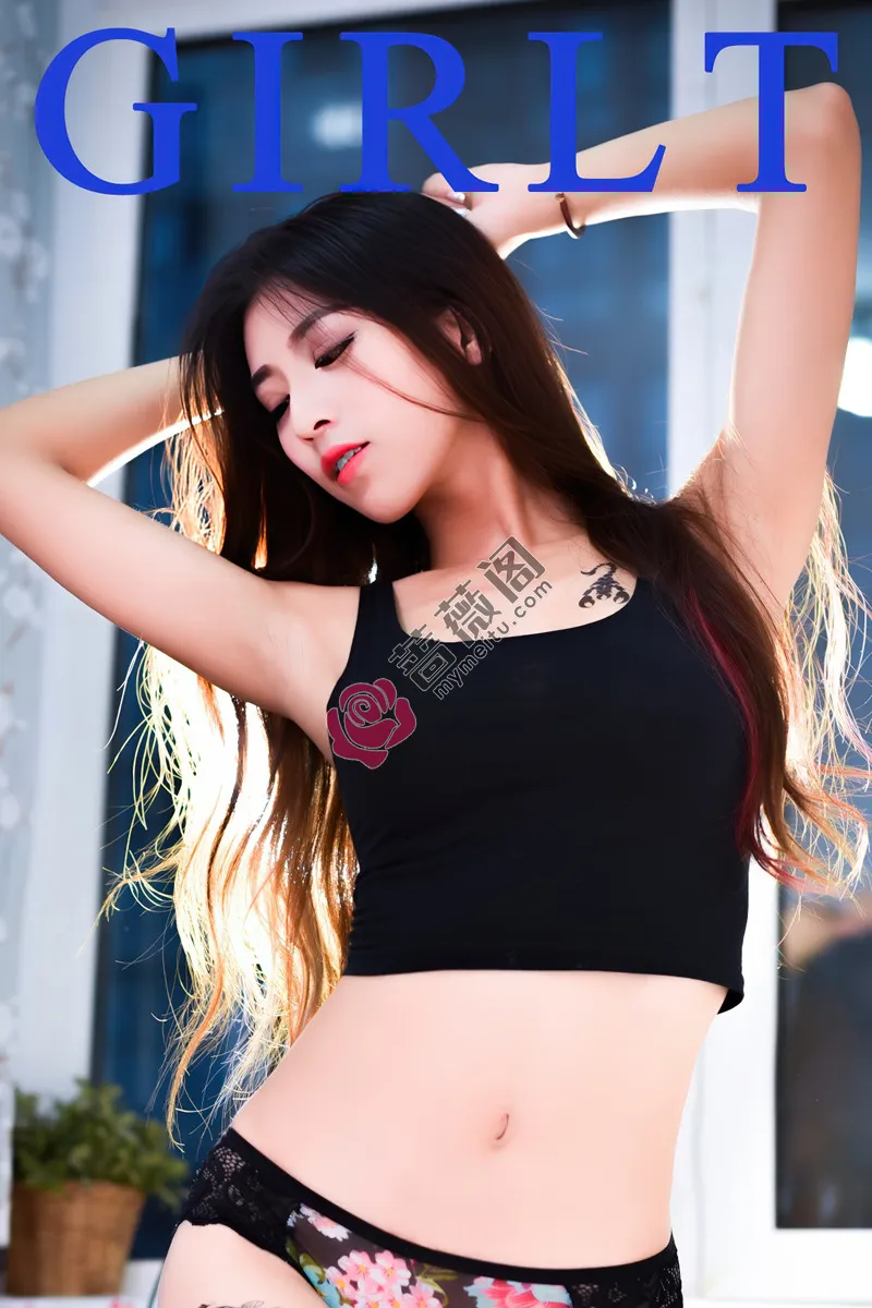 [Girlt果团网] TG.011 纹身嫩模有位伊人居家白色内衣秀美乳蝎子纹身诱惑写真-蔷薇阁