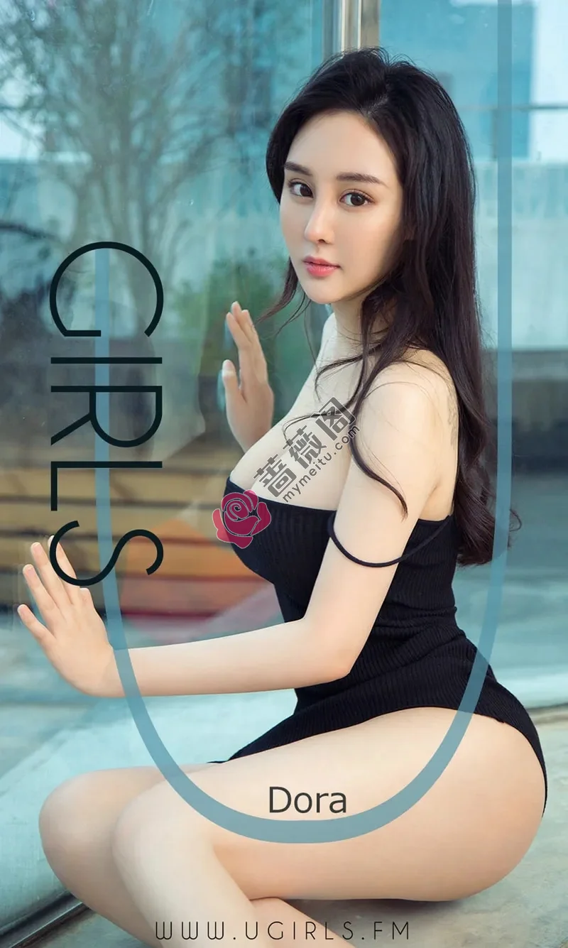 [Ugirls爱尤物] NO.1397 嫩模浅笑黑色吊带连体内衣+黑色情趣内衣完美爆乳诱惑写真-蔷薇阁