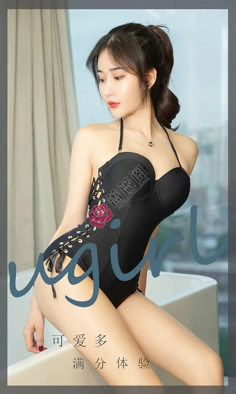[Ugirls爱尤物] NO.2383 模特可爱多私房性感黑色连体衣+白色内衣秀完美身材诱惑写真-蔷薇阁