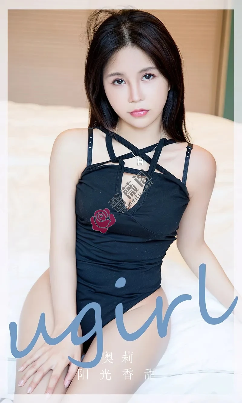 [Ugirls爱尤物] NO.2830 模特奥莉居家私房性感黑色高叉连体衣秀完美身材迷人写真-蔷薇阁